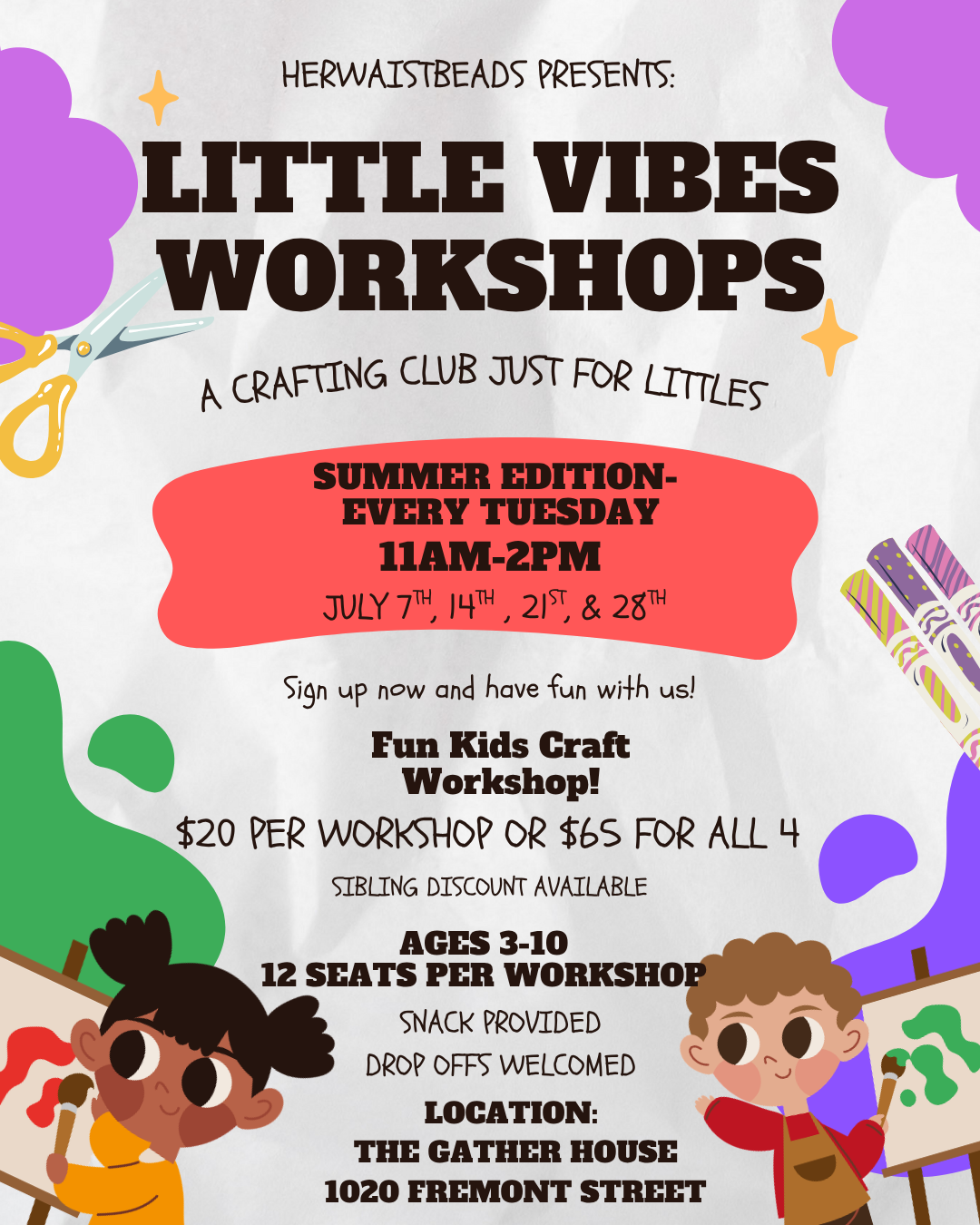 Little Vibes Workshops: Stencil & Art DIY Tote Bags