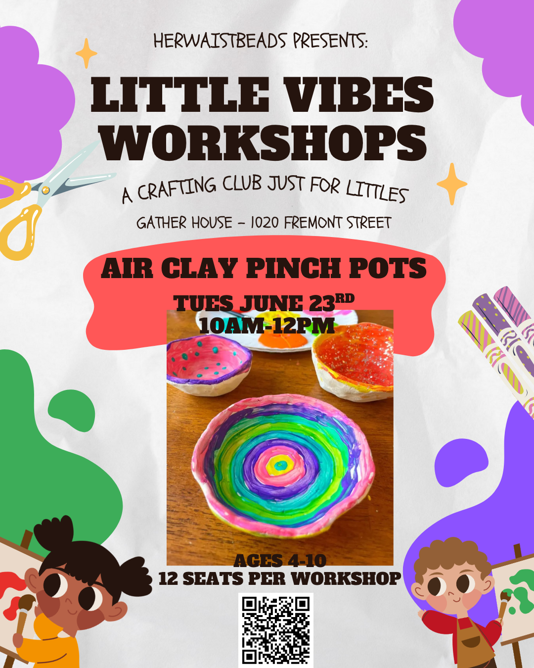 Little Vibes Workshops - Air Clay Pinch Pots